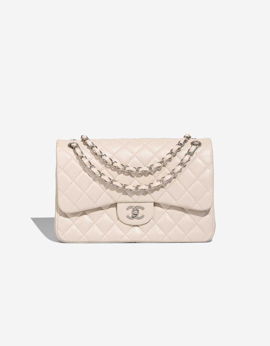Chanel Timeless Maxi Caviar Pearl White | SACLÀB