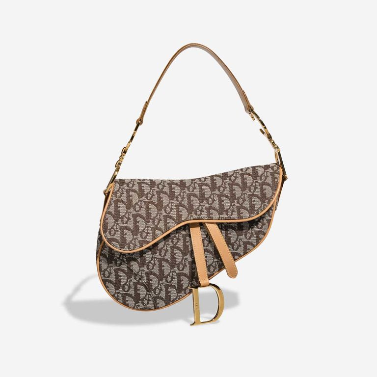 Dior Saddle Medium Fabric Light Brown Front | Sell your designer bag