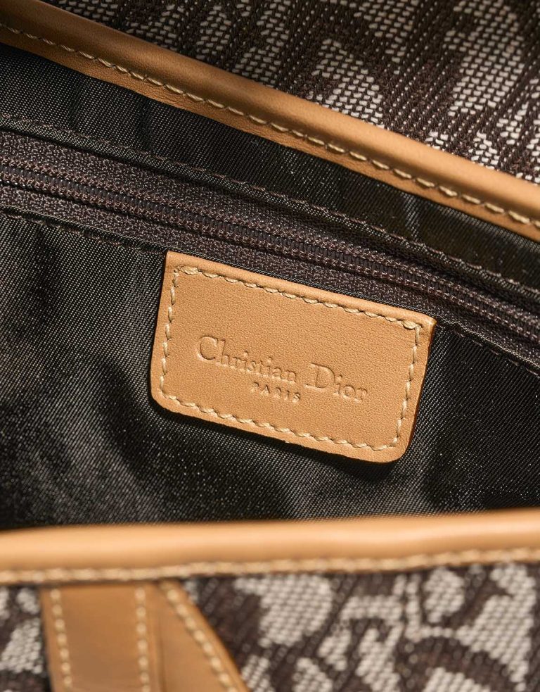 Dior Saddle Medium Fabric Light Brown Logo | Sell your designer bag