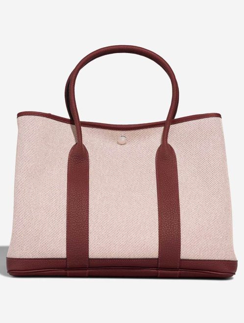 Hermès Garden Party 36 Toile / Veau Négonda Rouge H / Écru Front | Sell your designer bag