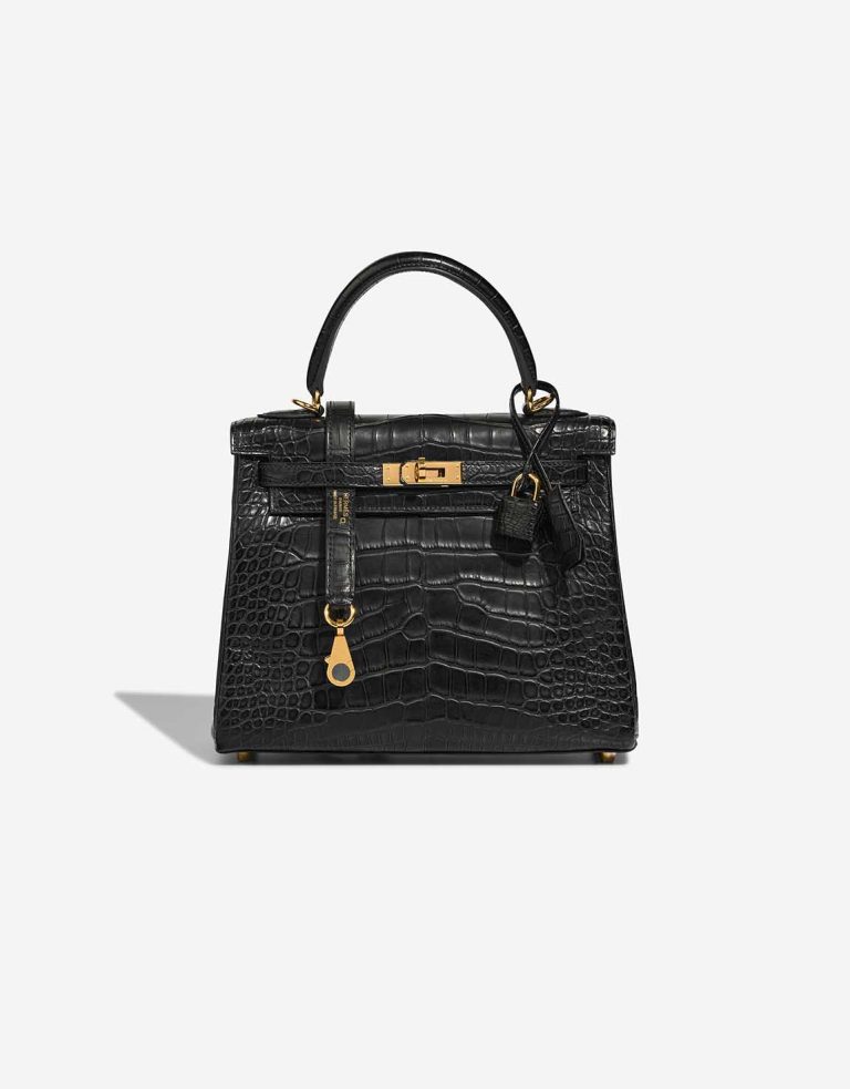 Hermès Kelly 25 Matte Alligator Black Front | Sell your designer bag