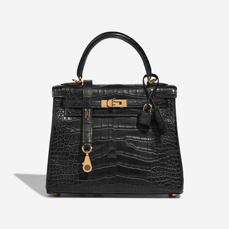 Hermès Kelly 25 Matte Alligator Black Front | Sell your designer bag