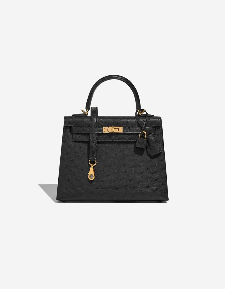 Hermès Kelly 25 Ostrich Black Front | Sell your designer bag