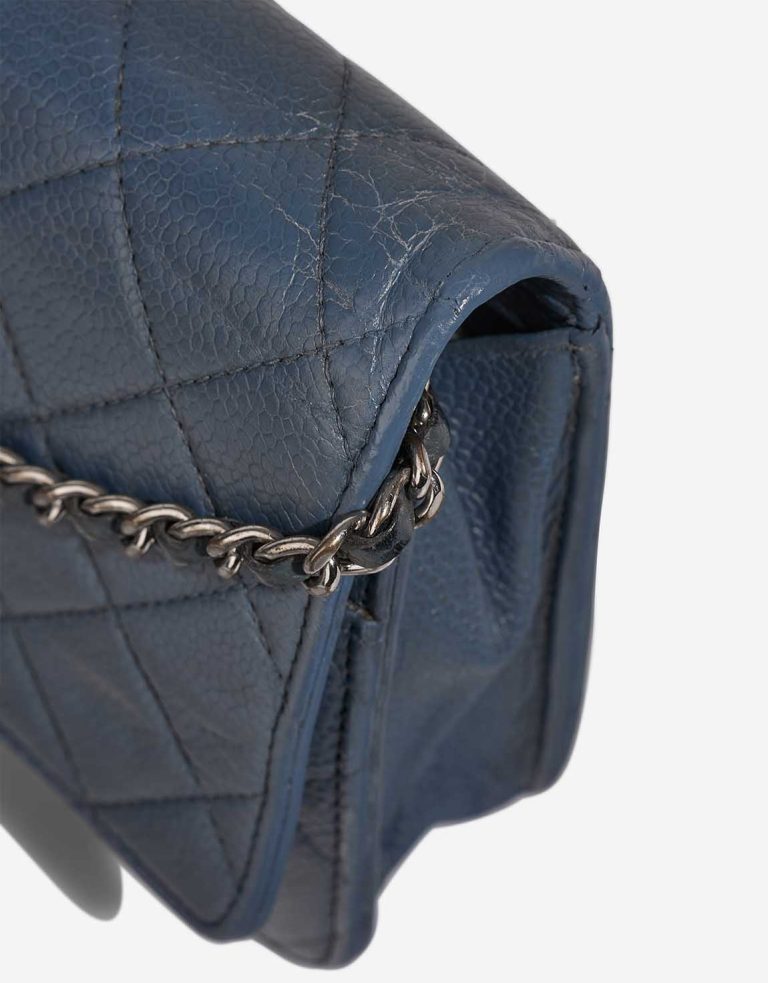 Chanel Timeless Wallet On Chain Caviar Blue Signs of wear | Sell your designer bag