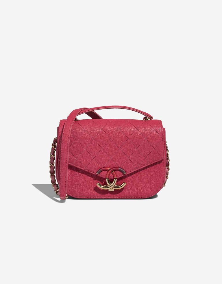 Chanel Flap Bag Handle Medium Caviar Pink Front | Sell your designer bag