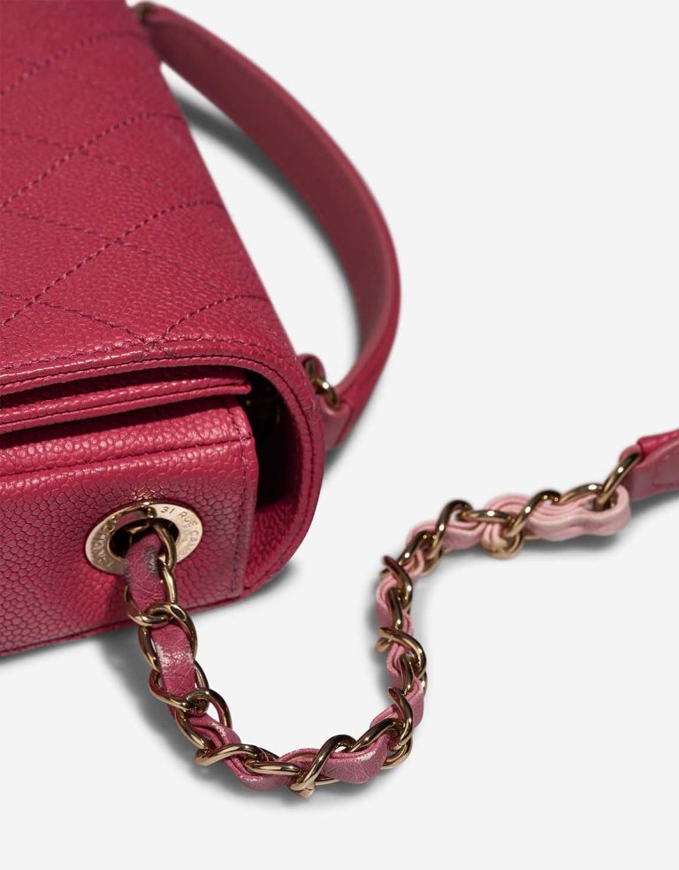 Chanel Flap Bag Handle Medium Caviar Pink Signs of wear | Sell your designer bag