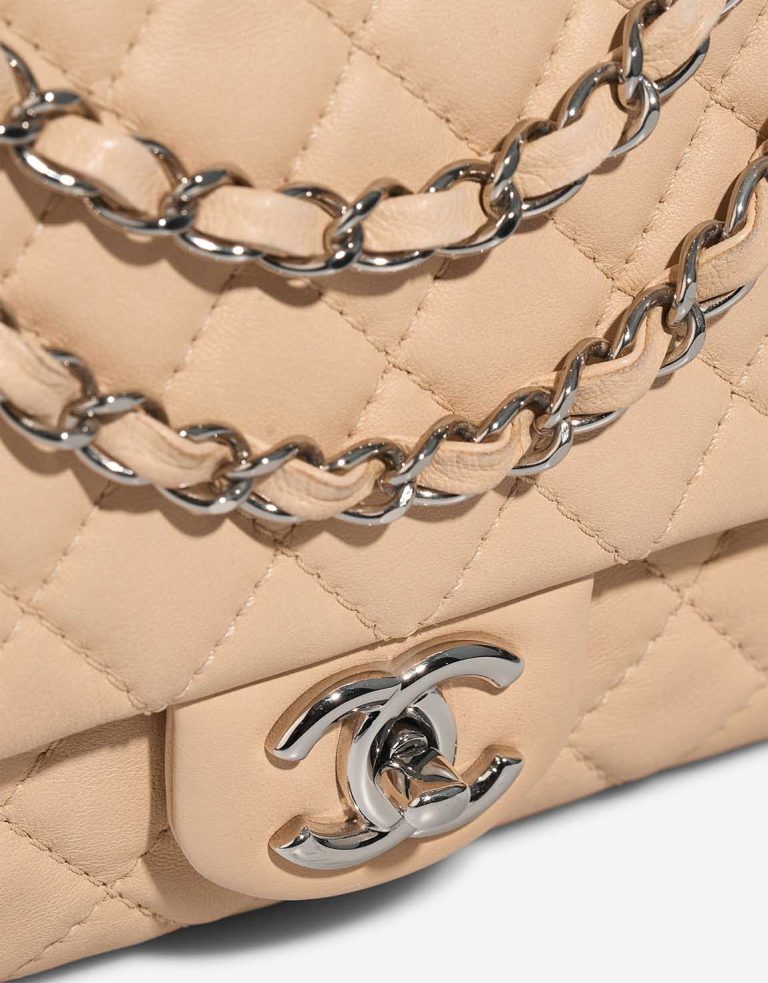 Chanel Timeless Medium Lamb Beige Closing System | Sell your designer bag