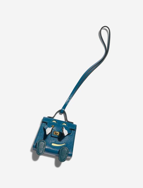 Hermès Kelly Doll Bag Charm Tadelakt Bleu Izmir / Vert Bosphore / Bleu Brume / Jaune Bourgeon Front | Sell your designer bag