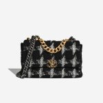 Chanel 19 Large Flap Bag Tweed Black / White Front | Sell your designer bag