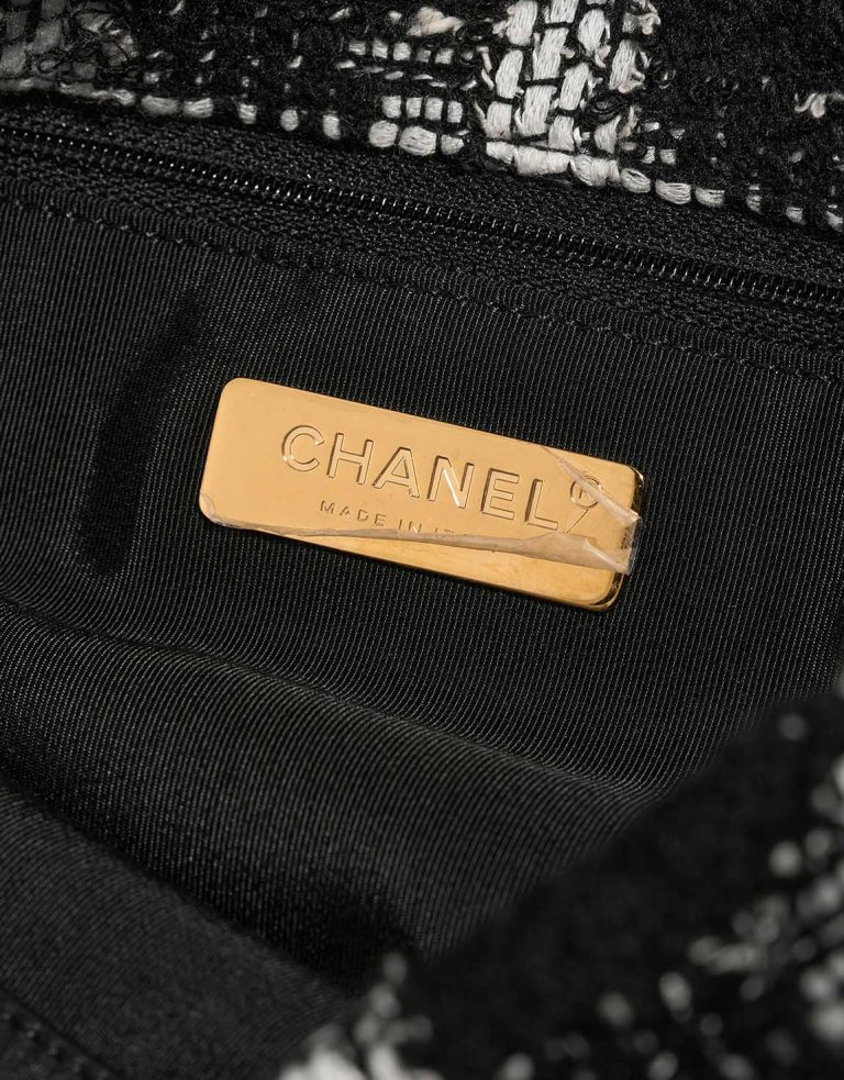 Chanel 19 Large Flap Bag Tweed Black / White Logo | Sell your designer bag