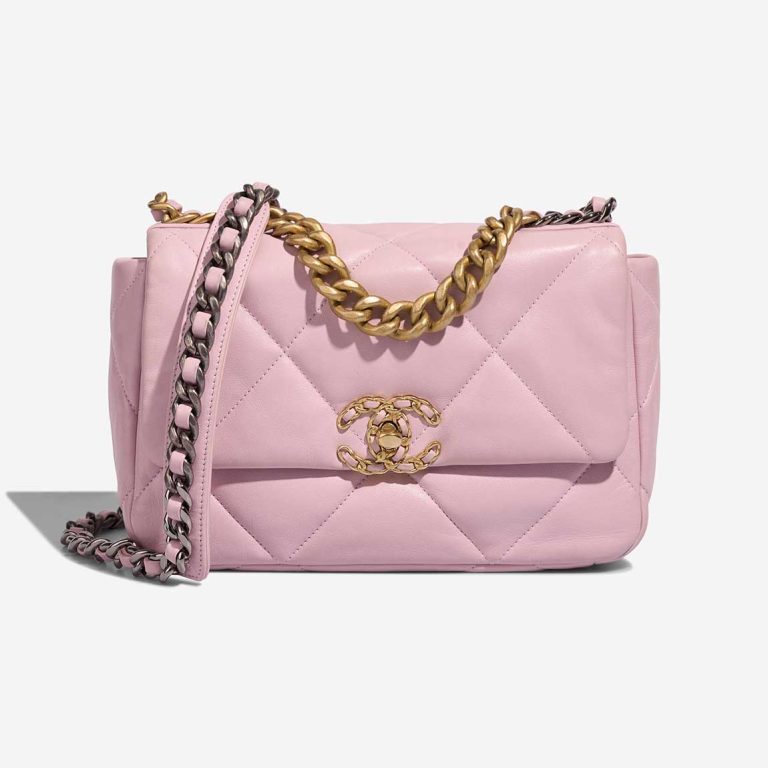 Chanel 19 Flap Bag Lamb Light Pink Front | Sell your designer bag