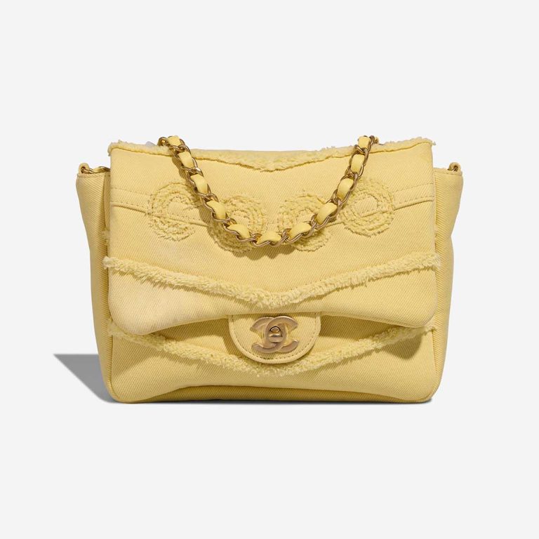 Chanel Timeless Mini Rectangular Cotton Light Yellow Front | Sell your designer bag