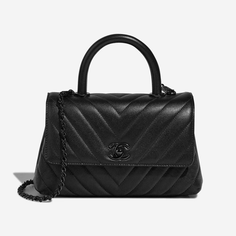 Chanel Timeless Handle Small Calf Black Front | Sell your designer bag