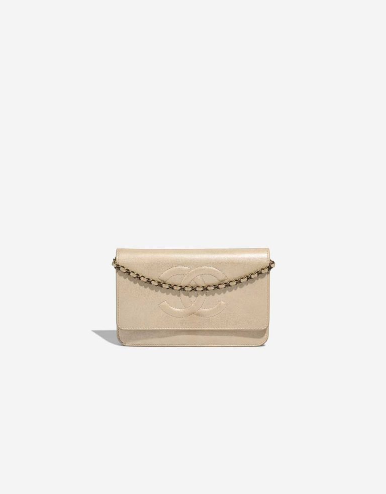 Chanel Timeless Wallet On Chain Calf Gold Front | Sell your designer bag