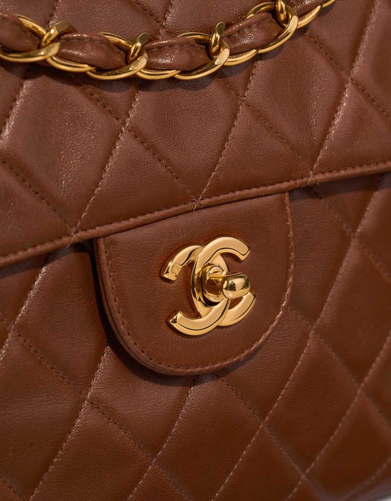 Chanel Timeless Jumbo Lamb Brown Closing System | Sell your designer bag