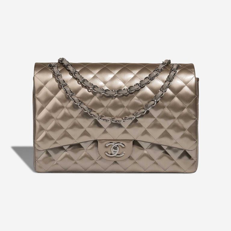 Chanel Timeless Maxi PVC / Lamb Silver / Grey Front | Sell your designer bag