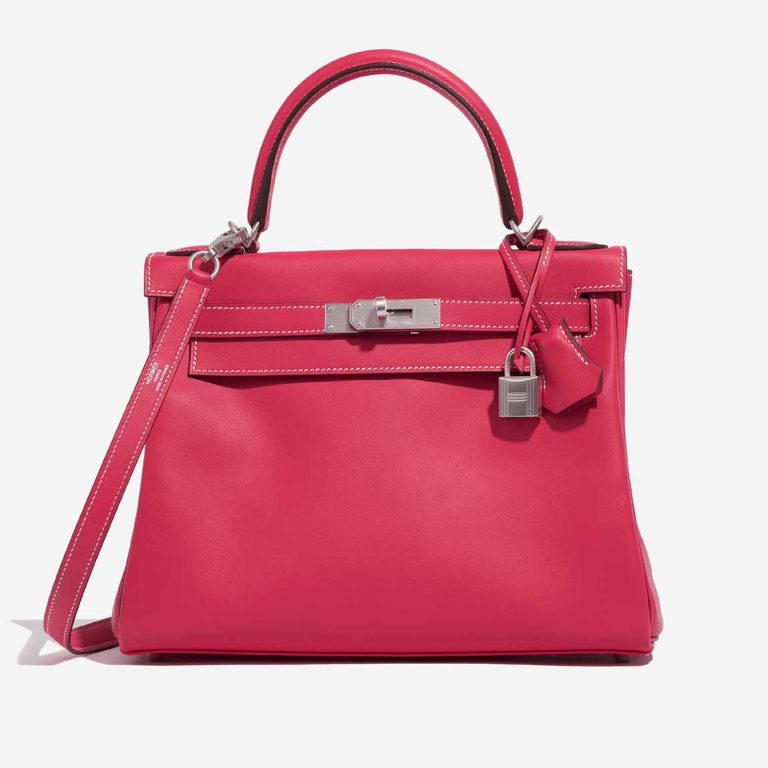 Hermès Kelly 28 Swift Rose Extrême / Rose Sakura Front | Sell your designer bag