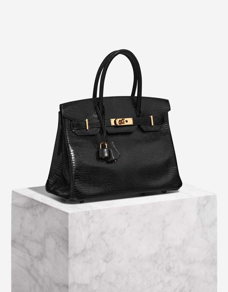 Hermès Birkin 30 Salvator Lizard Black Front | Sell your designer bag
