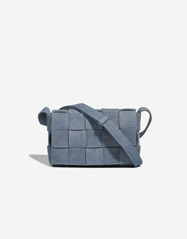 Bottega Veneta Cassette Denim Blue Front | Sell your designer bag