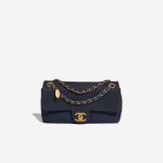 Chanel Timeless Surpique Medium Crinkled Calf Blue Front | Sell your designer bag