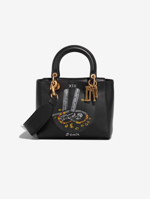 Dior Lady Medium Lamb Black Front | Sell your designer bag