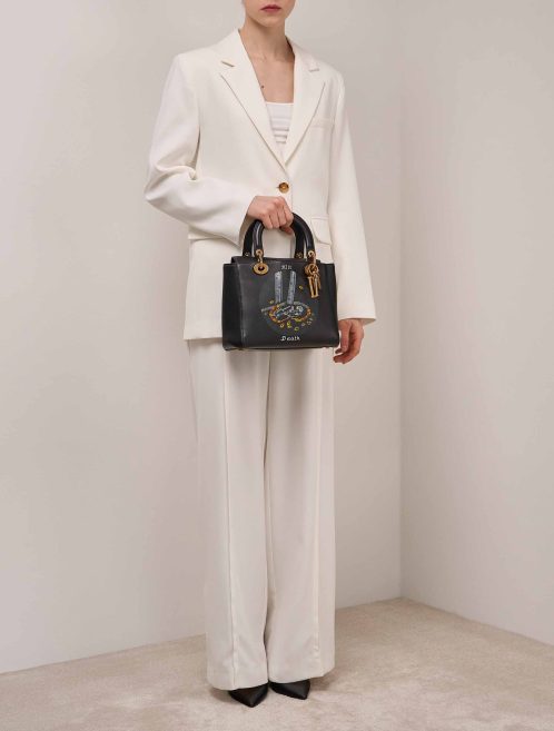 Dior Lady Medium Lamb Black on Model | Sell your designer bag