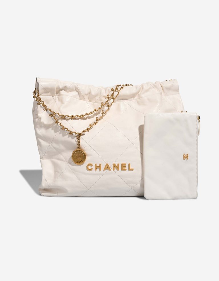 Chanel 22 Medium Lamb Off White Front | Sell your designer bag