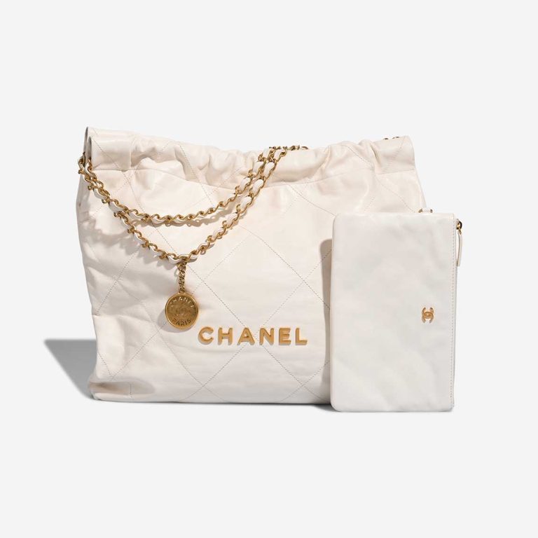 Chanel 22 Medium Lamb Off White Front | Sell your designer bag