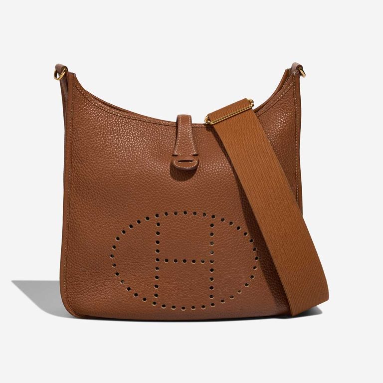 Pre-owned Hermès bag Evelyne 29 Clémence Gold Gold | Sell your designer bag on Saclab.com