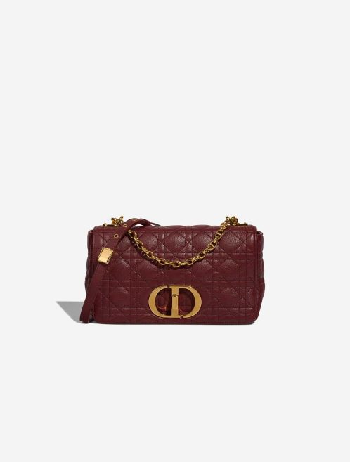 Dior Caro Medium Calf Dark Red Front | Sell your designer bag