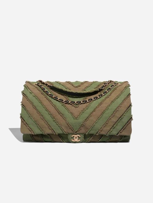 Chanel Timeless Chevron XXL Canvas / Lamb Khaki Front | Sell your designer bag