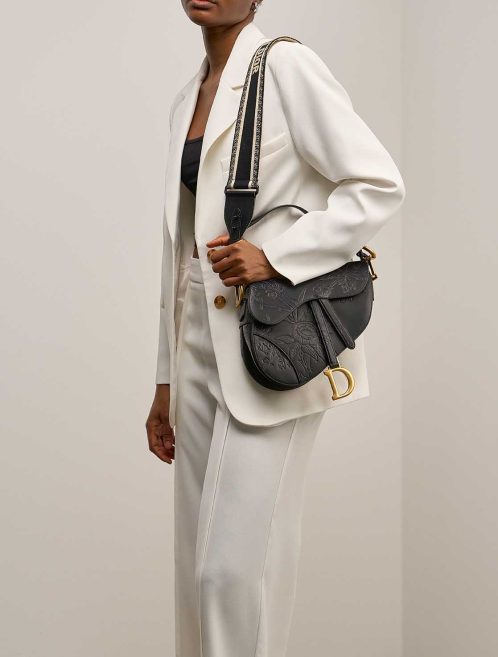 Dior Shoulder Strap Canvas Black / White on Model | Sell your designer bag