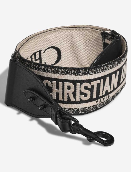 Dior Shoulder Strap Canvas Black / White Front | Sell your designer bag
