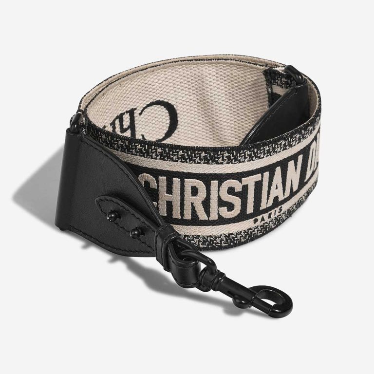 Dior Shoulder Strap Canvas Black / White Front | Sell your designer bag