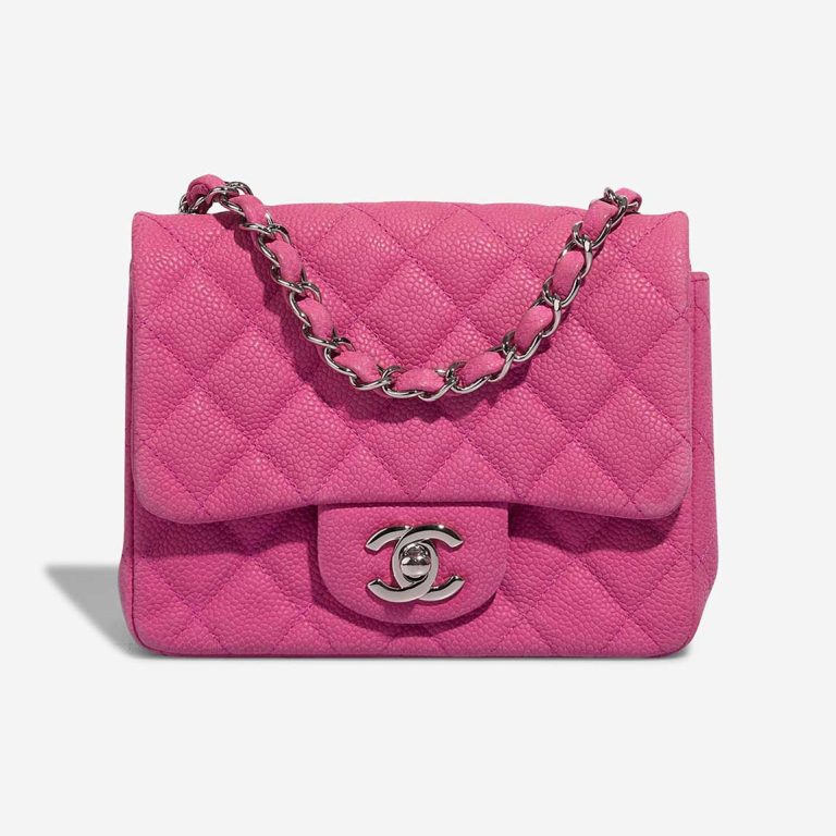 Chanel Timeless Mini Square Caviar Pink Front | Sell your designer bag