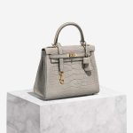 Hermès Kelly 25 Matte Alligator Gris Perle / Rose Pourpre Front | Sell your designer bag