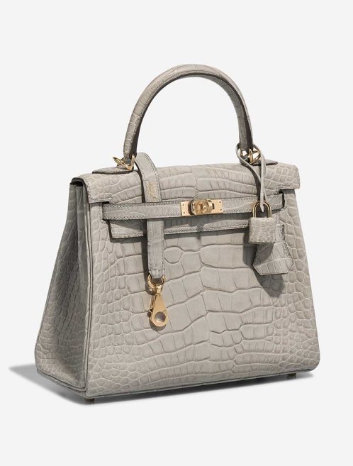 Hermès Kelly 25 Matte Alligator Gris Perle / Rose Pourpre | Sell your designer bag