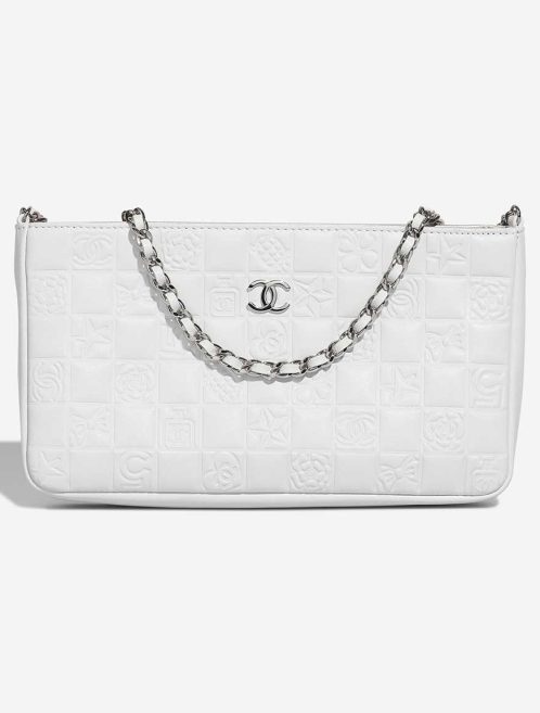Chanel Clutch With Chain Small Lamb White Front | Sell your designer bag