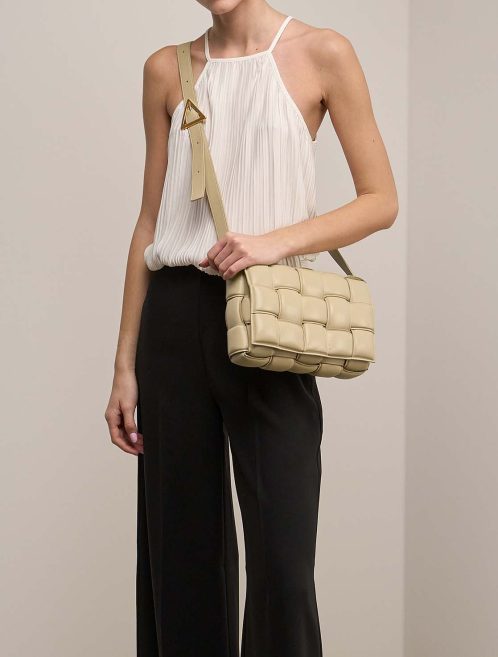 Bottega Veneta Cassette Lamb Porridge on Model | Sell your designer bag