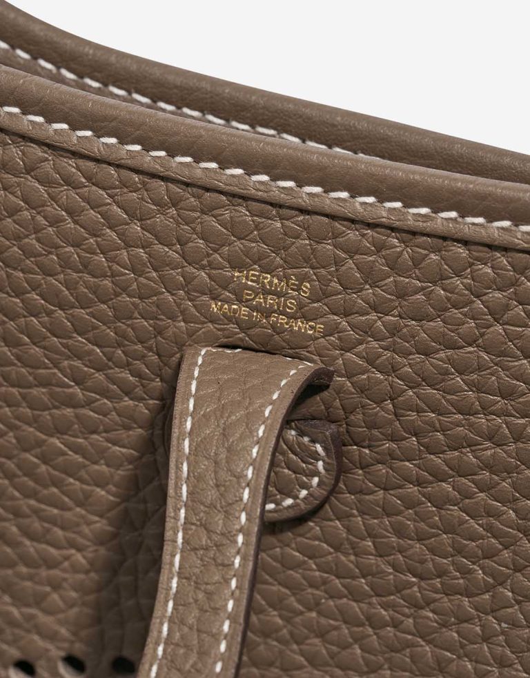 Hermès Evelyne 16 Taurillon Clémence Étoupe / Bleu Indigo Logo | Sell your designer bag