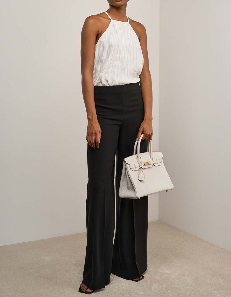 Hermès Birkin 30 Togo Gris Pâle on Model | Sell your designer bag