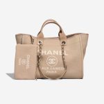 Chanel Deauville Medium Canvas / Lamb Beige Front | Sell your designer bag