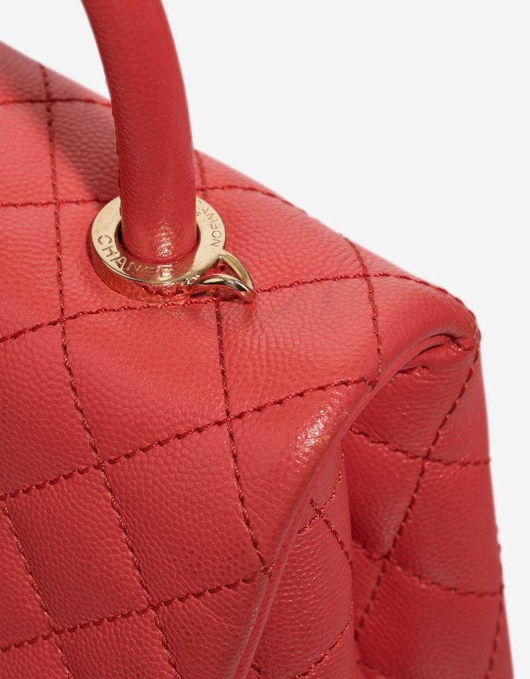 Chanel Timeless Handle Small Caviar Coral Signs of wear | Sell your designer bag