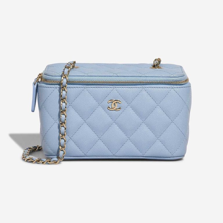 Chanel Vanity Small Caviar Light Blue Front | Sell your designer bag