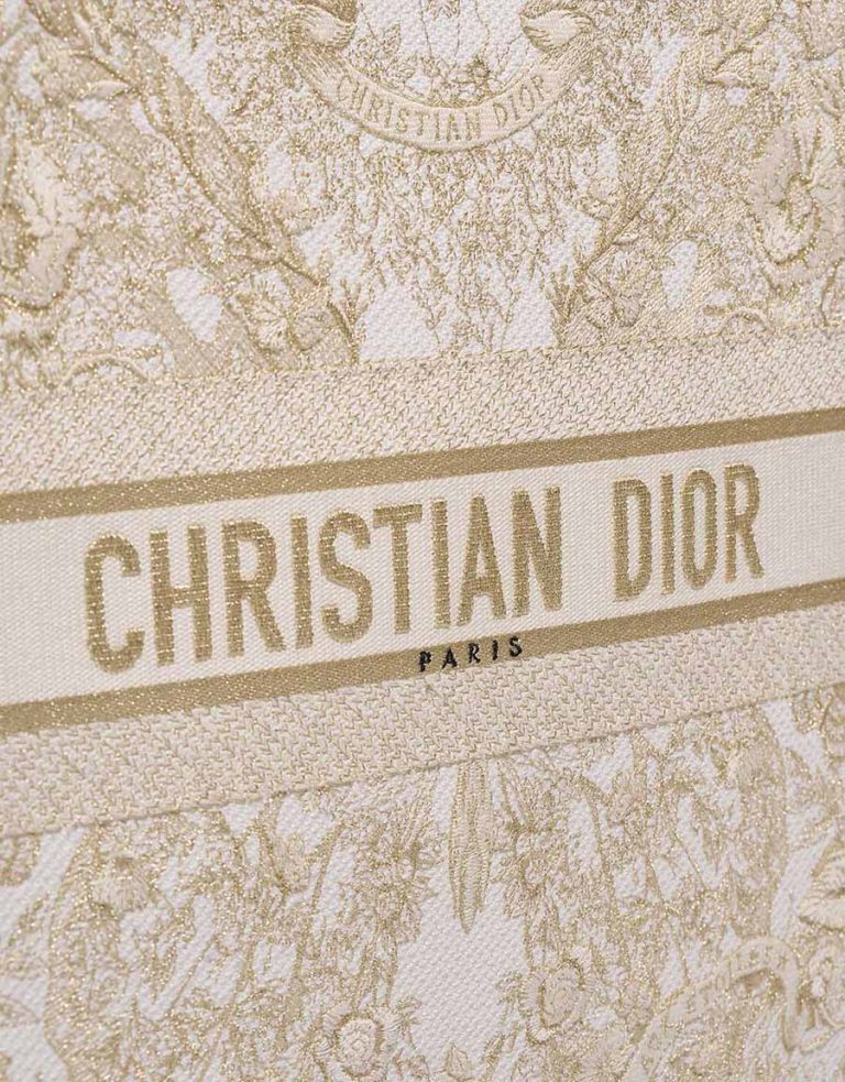 Dior Book Tote Large Canvas Cream / Gold Closing System | Sell your designer bag