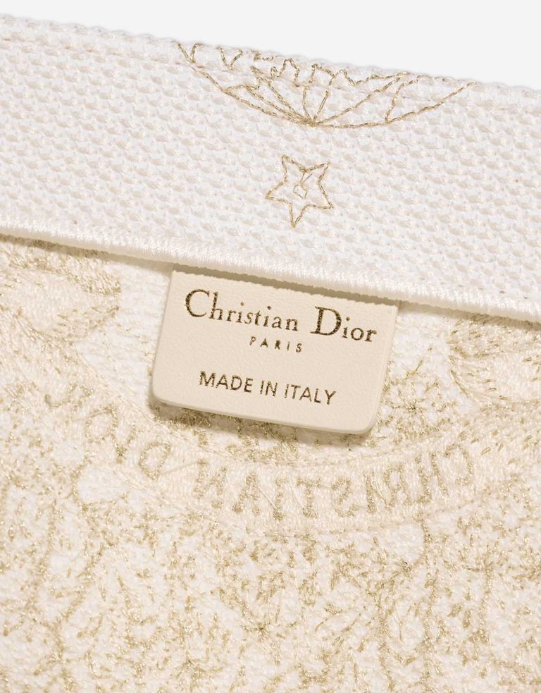 Dior Book Tote Large Canvas Cream / Gold Logo | Sell your designer bag
