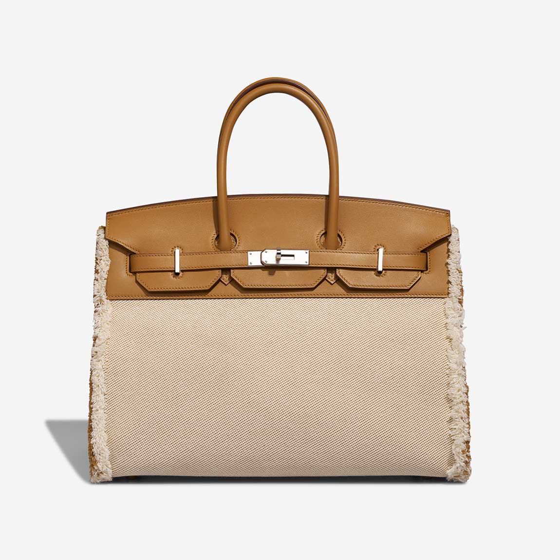 洗練されたサプライズを楽しむHERMES Sac en toileトートバッグ Hermès Birkin Fray 35 Toile / Swift Sésame / Écru | SACLÀB