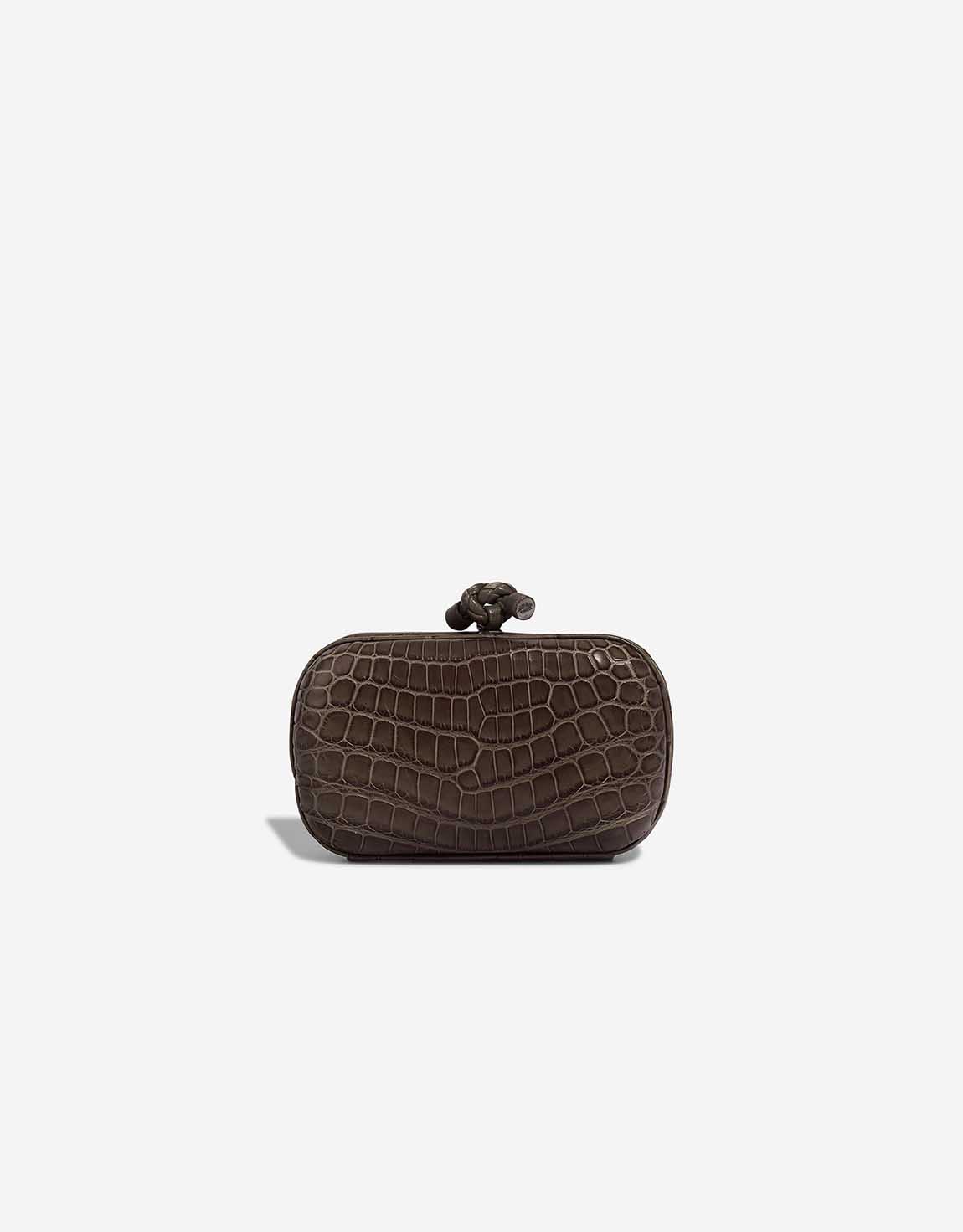 Bottega Veneta Knot Clutch Crocodile Brown | SACLÀB
