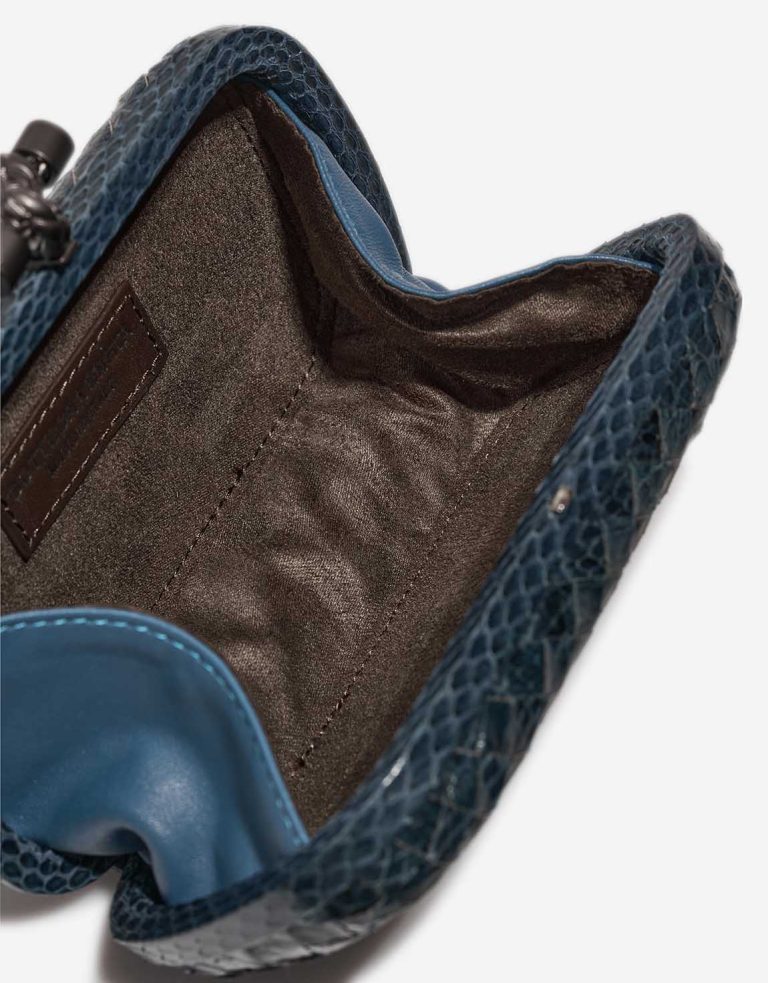 Bottega Veneta Knot Clutch Python Blue Inside | Sell your designer bag