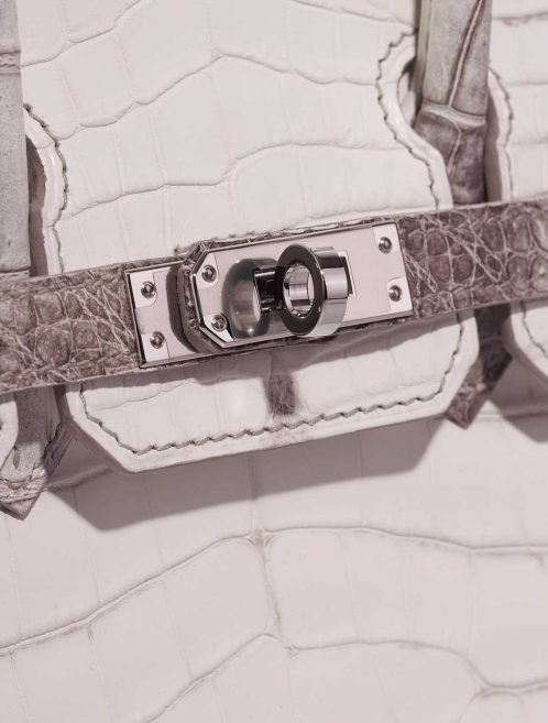 Hermès Birkin Himalaya 25 Niloticus Crocodile White Closing System | Sell your designer bag